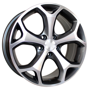 Alu kola Racing Line BK386, 15x6.5 4x108 ET47.5, šedivá + leštění