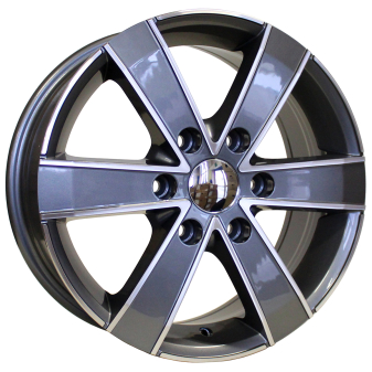 Alu kola Racing Line BK474, 17x7 6x120 ET50, šedivá + leštění (zátěžová)