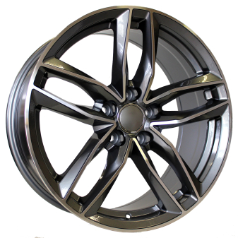 Alu kola Racing Line BK690, 18x8 5x112 ET39, šedivá + leštění