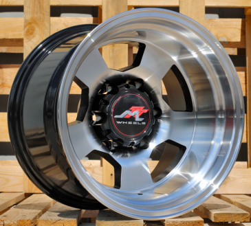Alu kola Racing Line BY472, 15x12 6x139.7 ET-78, černá + leštění (zátěžová)