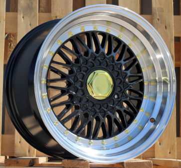 Alu kola Racing Line BY479, 18x8 10x112 ET35, černá + leštěný límec