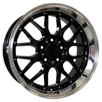 Alu kola Racing Line BY773, 18x9 5x120 ET38, černá + leštěný límec