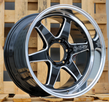 Alu kola Racing Line D1668, 18x10.5 6x139.7 ET12, černá + leštěný límec