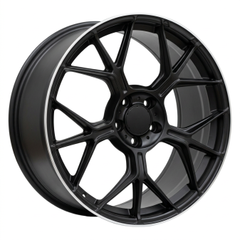 Alu kola Racing Line FBX120, 20x9.5 5x112 ET45, černá matná + leštěný límec