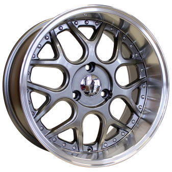 Alu kola Racing Line FR762, 17x8.5 3x112 ET20, šedivá + leštěný límec