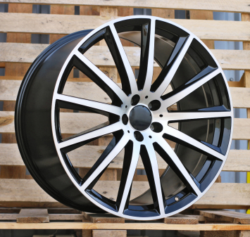 Alu kola Racing Line H3524F, 22x9.5 5x112 ET45, černá + leštění (zátěžová)