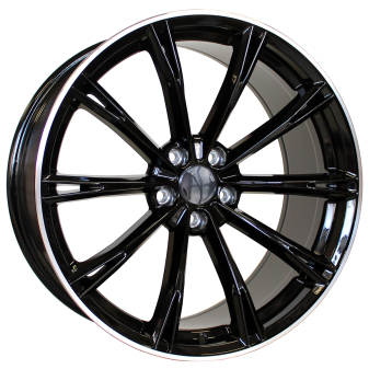 Alu kola Racing Line H5060, 22x9.5 5x112 ET31, Černá + leštěný límec