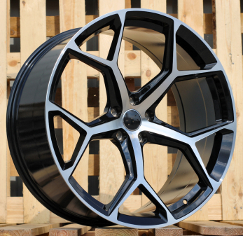 Alu kola Racing Line I5598, 22x10 5x112 ET20, černá + leštění (zátěžová)