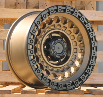 Alu kola Racing Line JT220, 16x8.5 6x139.7 ET, bronzová + leštěný límec (zátěžová)