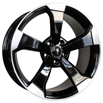 Alu kola Racing Line XE351, 19x8.5 5x112 ET32, černá + leštění