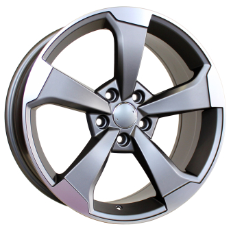 Alu kola Racing Line XE351, 19x8.5 5x112 ET40, šedivá matná + leštění