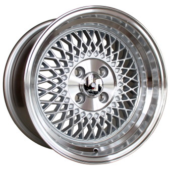 Alu kola Racing Line XF098, 16x8 4x100 ET25, stříbrná + leštění