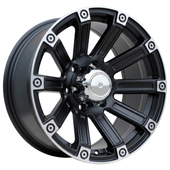 Alu kola Racing Line Y0210, 17x8.5 6x139.7 ET, černá matná + leštěný límec (zátěžová)