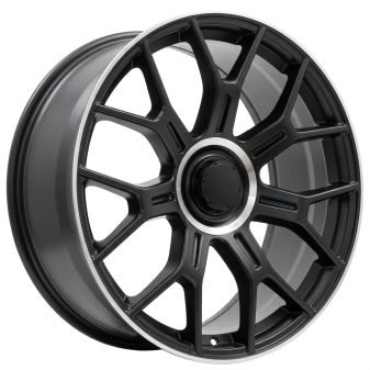 Alu kola Racing Line Y1188, 19x8.5 5x112 ET38, černá + leštěný límec (zátěžová)
