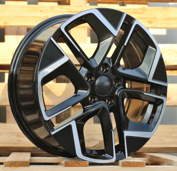 Alu kola Racing Line Y1258, 17x7.5 5x112 ET51, černá + leštění