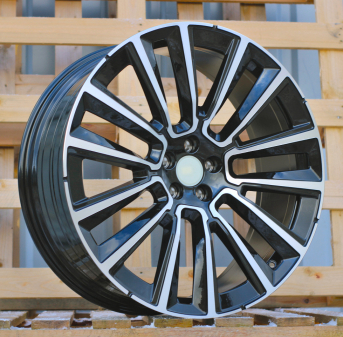 Alu kola Racing Line YF7076, 22x9 5x108 ET38.5, černá + leštění (zátěžová)