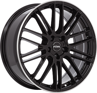 Alu kola RIAL KIBO, 19x8 5x114.3 ET45, černá lesklá + leštěný límec