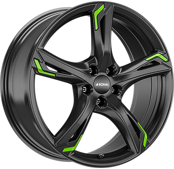 Alu kola RONAL R62 GREEN, 19x8 5x108 ET45, černá lesklá (zátěžová)