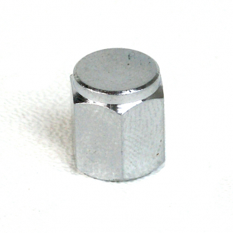 Ventilová čepička kovová chromovaná šestihran nízká