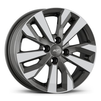 Alu kola AGT 15195, 15x6 4x100 ET35, šedivá + leštění