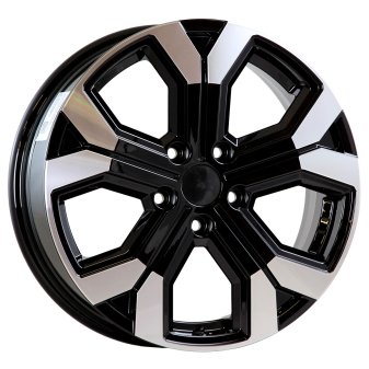 Alu kola AGT 16260, 16x6.5 5x114.3 ET32, černá + leštěný límec
