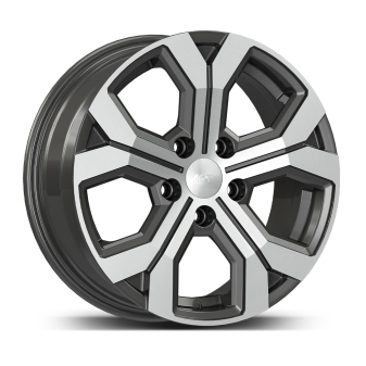 Alu kola AGT 16260, 16x6.5 5x114.3 ET40, šedivá matná + leštění