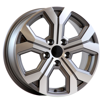 Alu kola AGT 16260, 16x6.5 5x114.3 ET40, šedivá matná + leštění