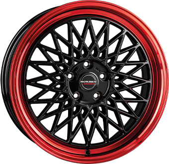 Alu kola BORBET B, 17x7 4x100 ET30, černá + červená