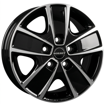 Alu kola BORBET CWG, 16x6 5x130 ET68, černá lesklá + leštění (zátěžová)