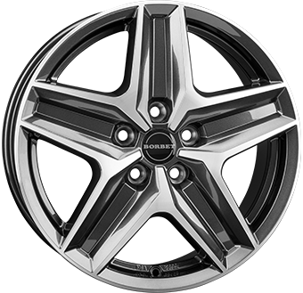 Alu kola BORBET CWZ, 17x6 5x112 ET30, tmavě šedivá + leštění (zátěžová)