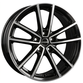 Alu kola BORBET W, 20x8 5x114.3 ET36, černá lesklá + leštění (zátěžová)