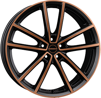 Alu kola BORBET W, 18x8 5x112 ET48, černá + měděná barva leštění