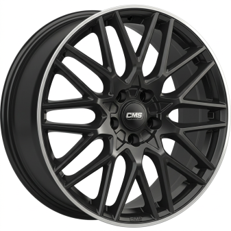 Alu kola CMS C25, 17x7 5x108 ET48, černá lesklá + leštěný límec