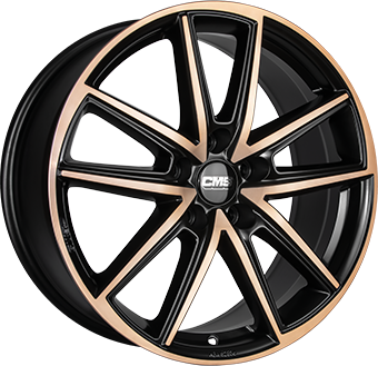 Alu kola CMS C30, 18x8 5x114.3 ET40, černá + měděná barva leštění