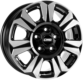 Alu kola CMS C31, 16x6.5 6x120 ET50, černá lesklá + leštění (zátěžová)