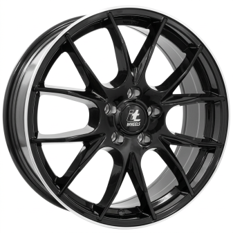 Alu kola IT WHEELS 2 KIRA, 17x7 4x108 ET45, černá lesklá + leštěný límec