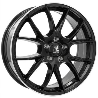 Alu kola IT WHEELS 2 KIRA, 18x7.5 5x112 ET45, černá lesklá + leštěný límec