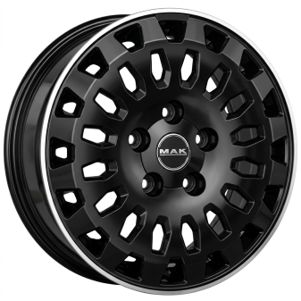 Alu kola MAK OVERLAND, 17x7 6x130 ET51, černá lesklá + leštěný límec (zátěžová)