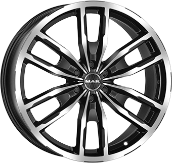 Alu kola MAK PEAK, 17x7.5 6x130 ET55, černá lesklá + leštění (zátěžová)