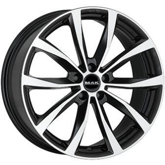 Alu kola MAK WOLF, 17x7 5x112 ET48, černá lesklá + leštění