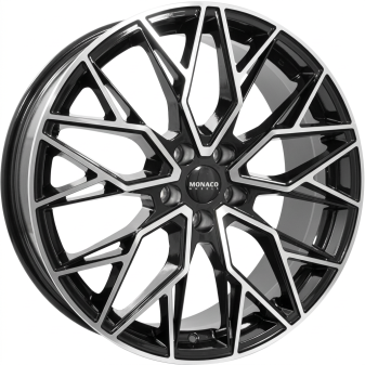 Alu kola MONACO WHEELS GP15, 19x8 5x114.3 ET45, černá lesklá + leštění (zátěžová)