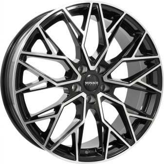 Alu kola MONACO WHEELS GP15, 19x8 5x108 ET45, černá lesklá + leštění (zátěžová)