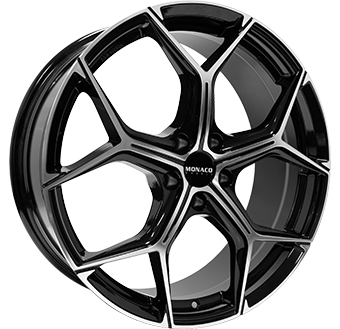 Alu kola MONACO WHEELS GP16, 20x8 5x108 ET45, černá lesklá + leštění