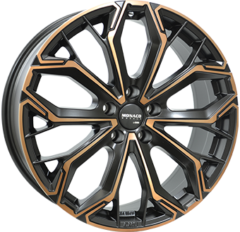 Alu kola MONACO WHEELS GPC17, 20x8.5 5x112 ET35, černá + měděná barva leštění (zátěžová)