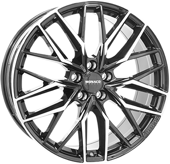 Alu kola MONACO WHEELS GPX, 21x10.5 5x114.3 ET48, černá lesklá + leštění (zátěžová)