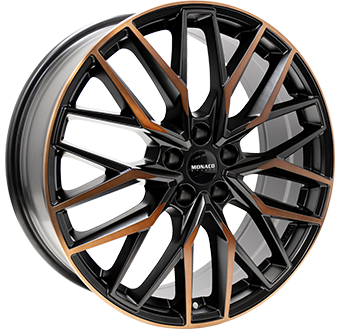 Alu kola MONACO WHEELS GPX, 20x8 5x112 ET40, černá + měděná barva leštění (zátěžová)