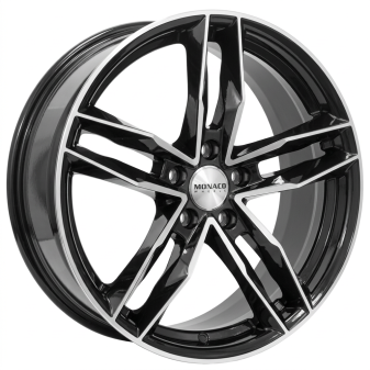 Alu kola MONACO WHEELS RR8M, 17x7.5 5x100 ET35, černá lesklá + leštění