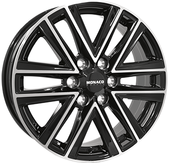 Alu kola MONACO WHEELS VT1, 17x6.5 6x120 ET49, černá lesklá + leštění (zátěžová)