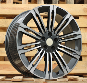 Alu kola Racing Line 3S1066, 24x9.5 5x120 ET40, šedivá + leštění (zátěžová)