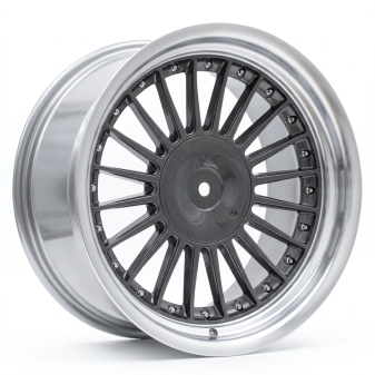 Alu kola Racing Line 7307R, 17x9 5x120 ET15, šedivá + leštěný límec